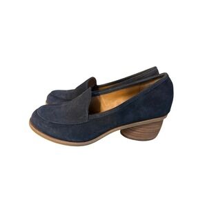 Sofft Women's Navy Suede Block Heel Loafers Size 8.5 M
